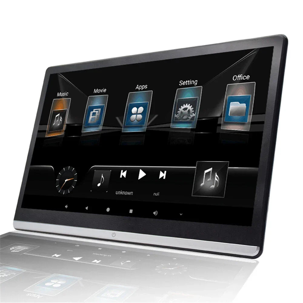 14" Rotatable Headrest TV with WiFi, Bluetooth, AV, AUX for RAM