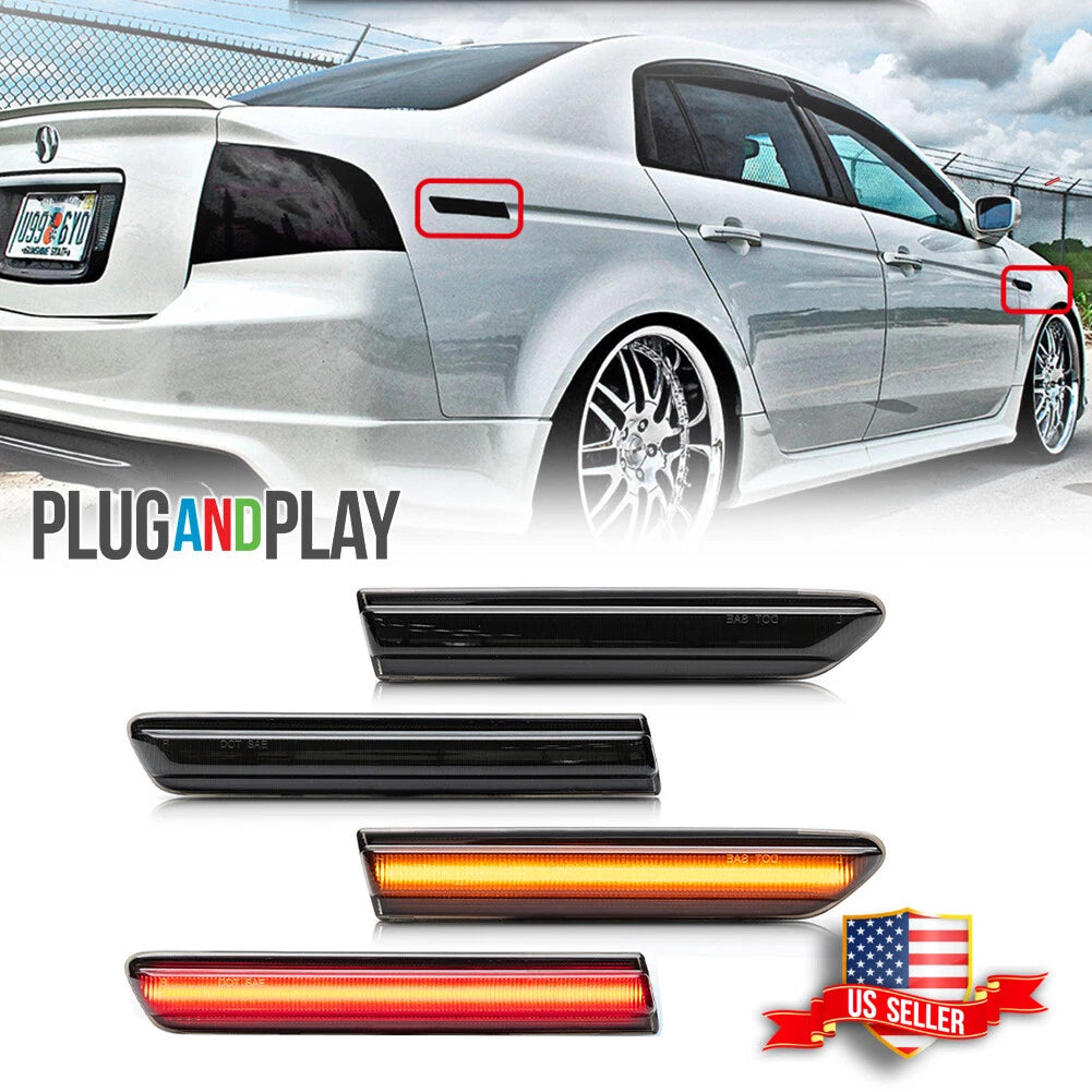 Set of 4 Smoked LED Side Marker Lights for Acura TL (2004–2008)