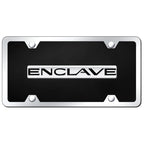 Chrome on Black Acrylic License Plate Kit -Officially Licensed for Buick Enclave