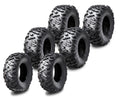 Set of 6 WANDA ATV Tires 25x10-12 & 25x11-10 for Polaris 500 Ranger 6x6 (1999–2000)
