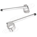 22mm & 7/8" Clips with Adjustable Clamps for 33mm Fork Tube - Silver
