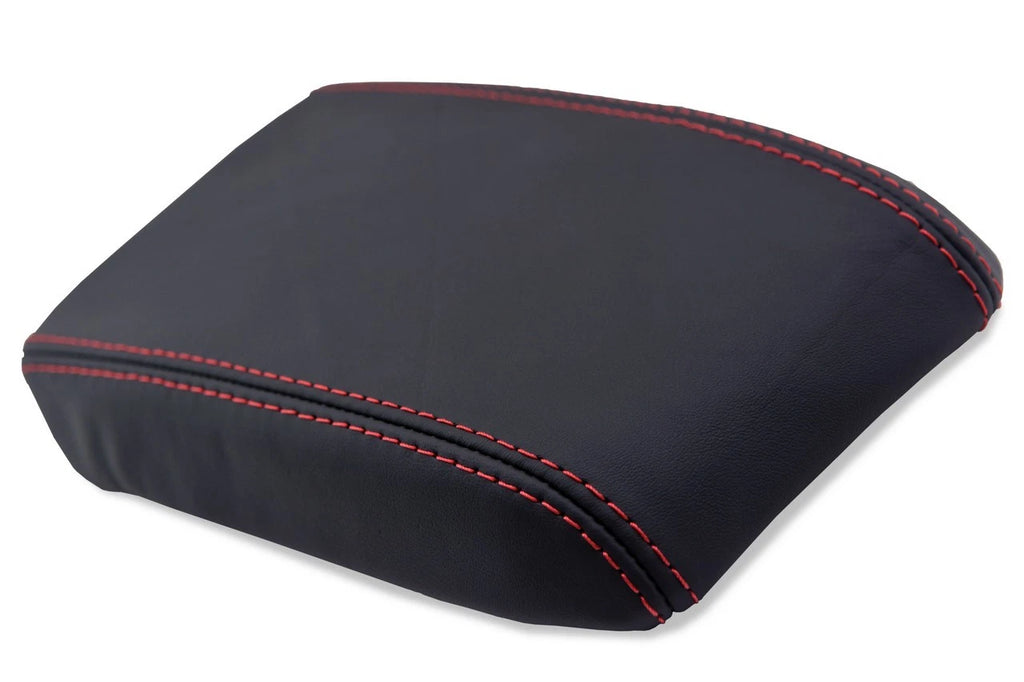 Leather Center Console Armrest Cover for Nissan 240SX S13 (1989–1993) Red Stitch