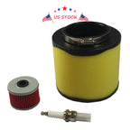 Air Filter, Oil Filter, Spark Plug Set for Honda Rancher 350, Foreman 400, 450 
