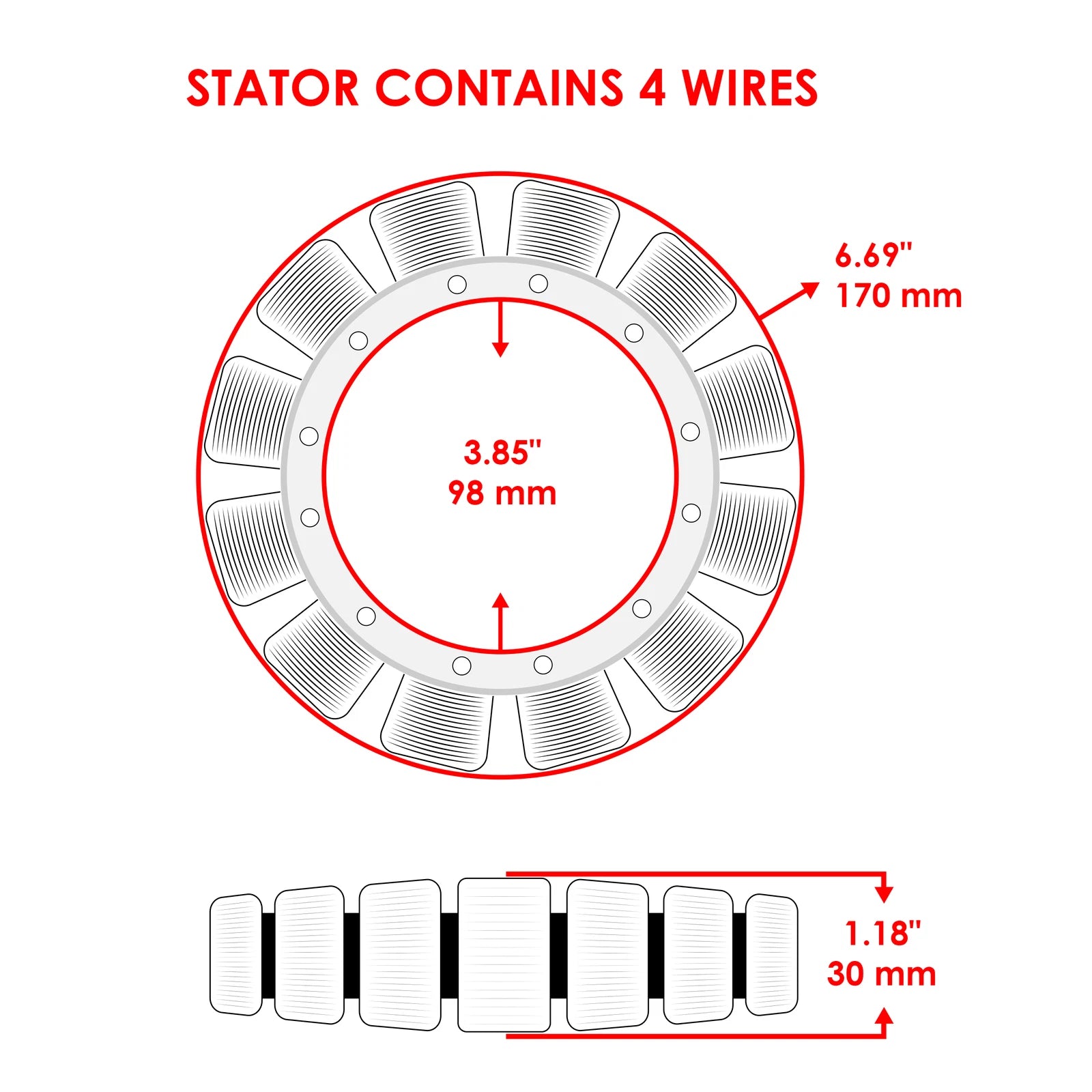 Stator for Mercury Outboard 40Hp 2-Stroke (1994–2006)