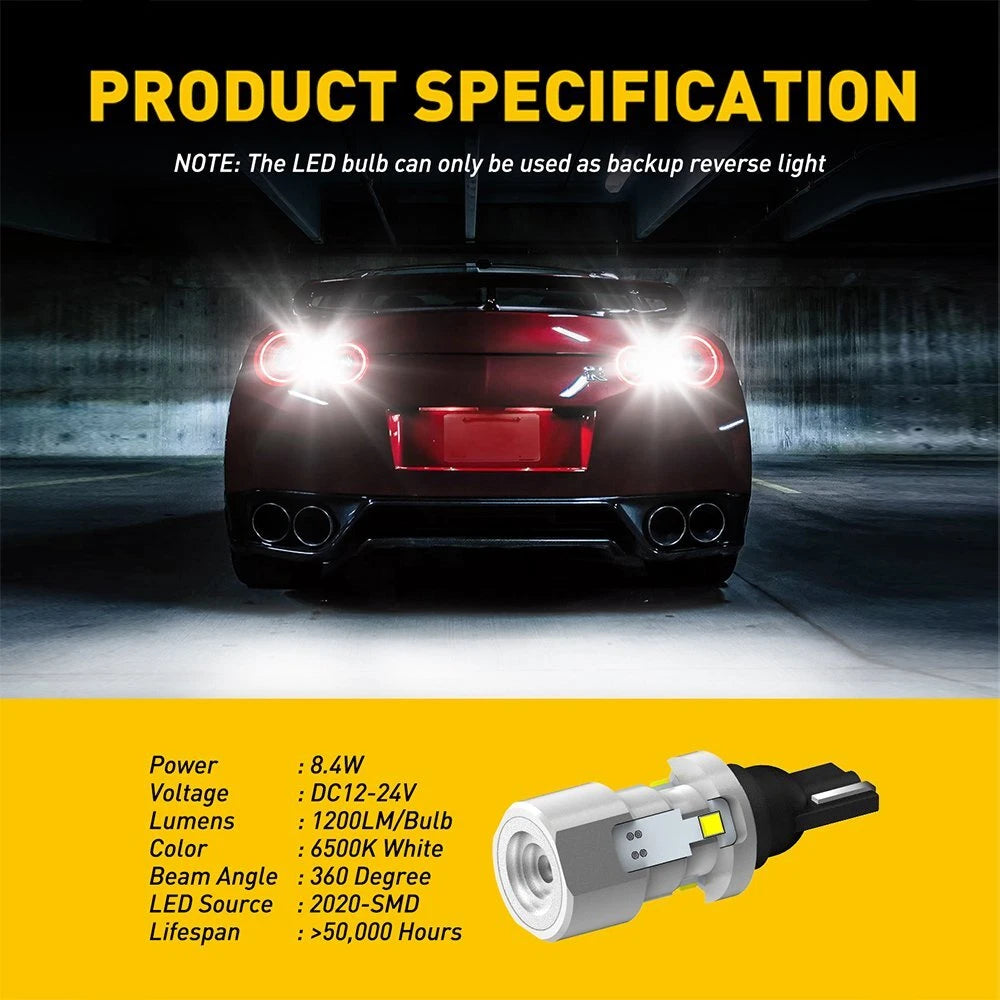 2X LED Bulbs for AUXITO T15 921 912 (6000K) Reverse Backup Light