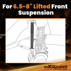 6.5-8" Lift Front Shocks for GMC Sierra 1500 2WD (1999–2007) Powder Coated
