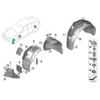 Wheel Mudguards Position Bulb Covers for BMW 5���8 Series