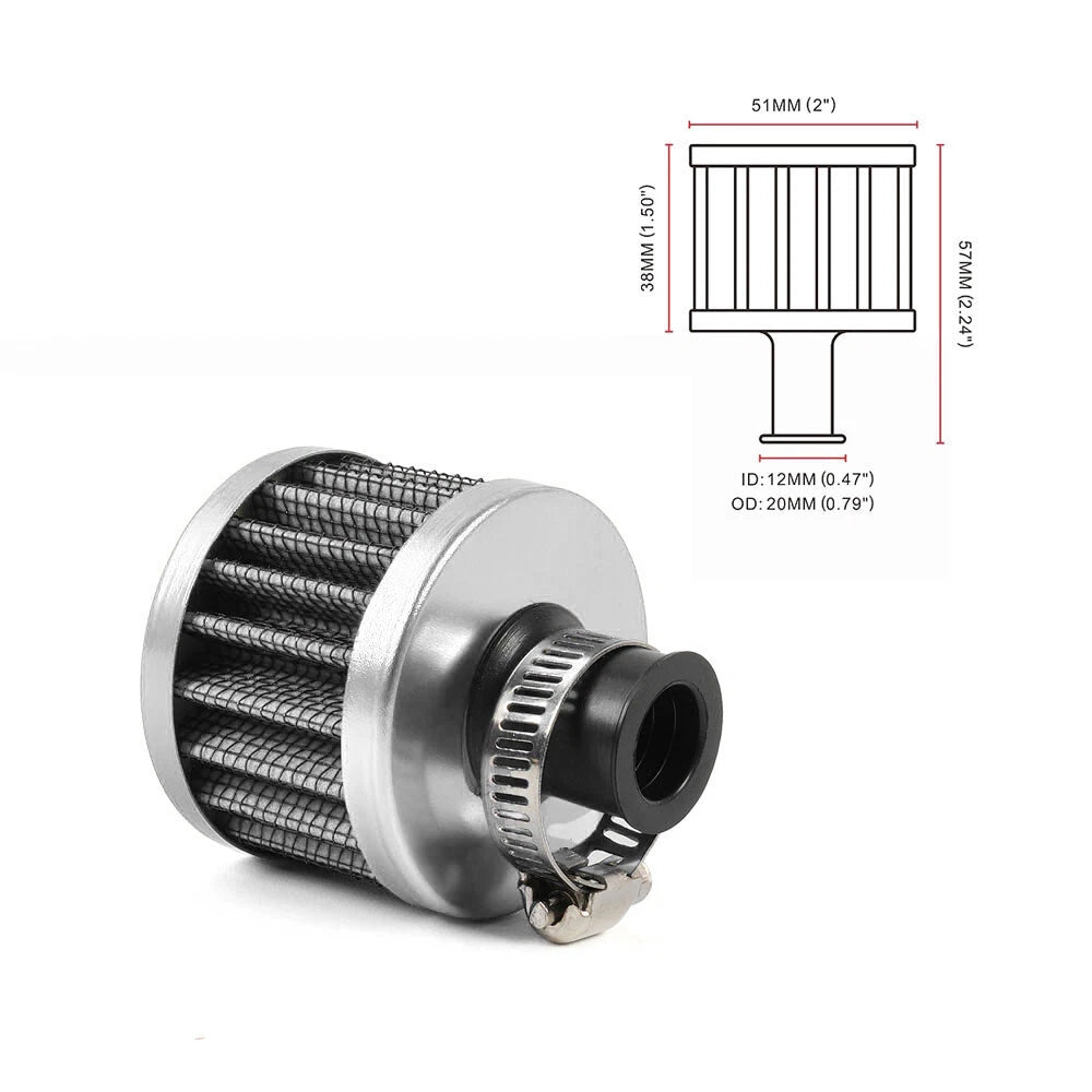 12mm Cold Air Intake Filter for Turbo Vent Crankcase Valve Cover