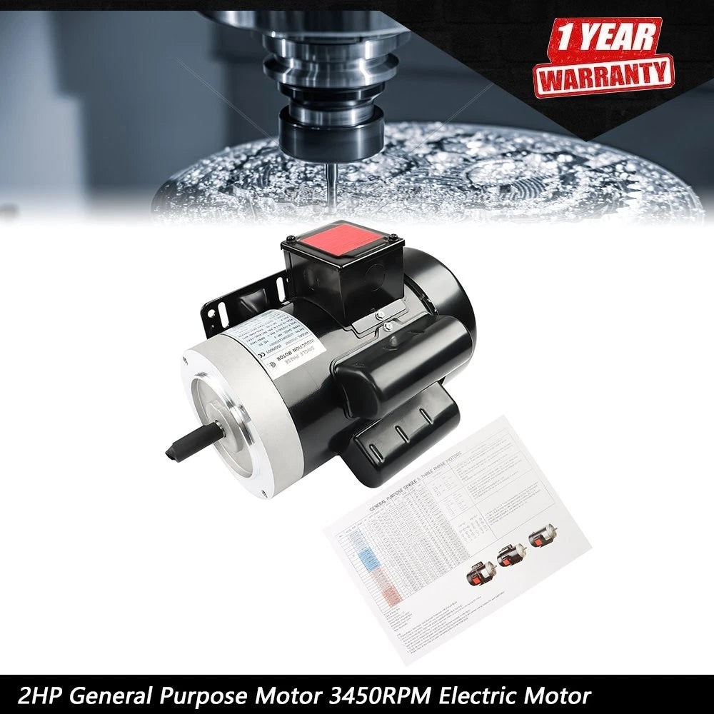 2HP Electric Motor for General Purpose Applications (3450 RPM)