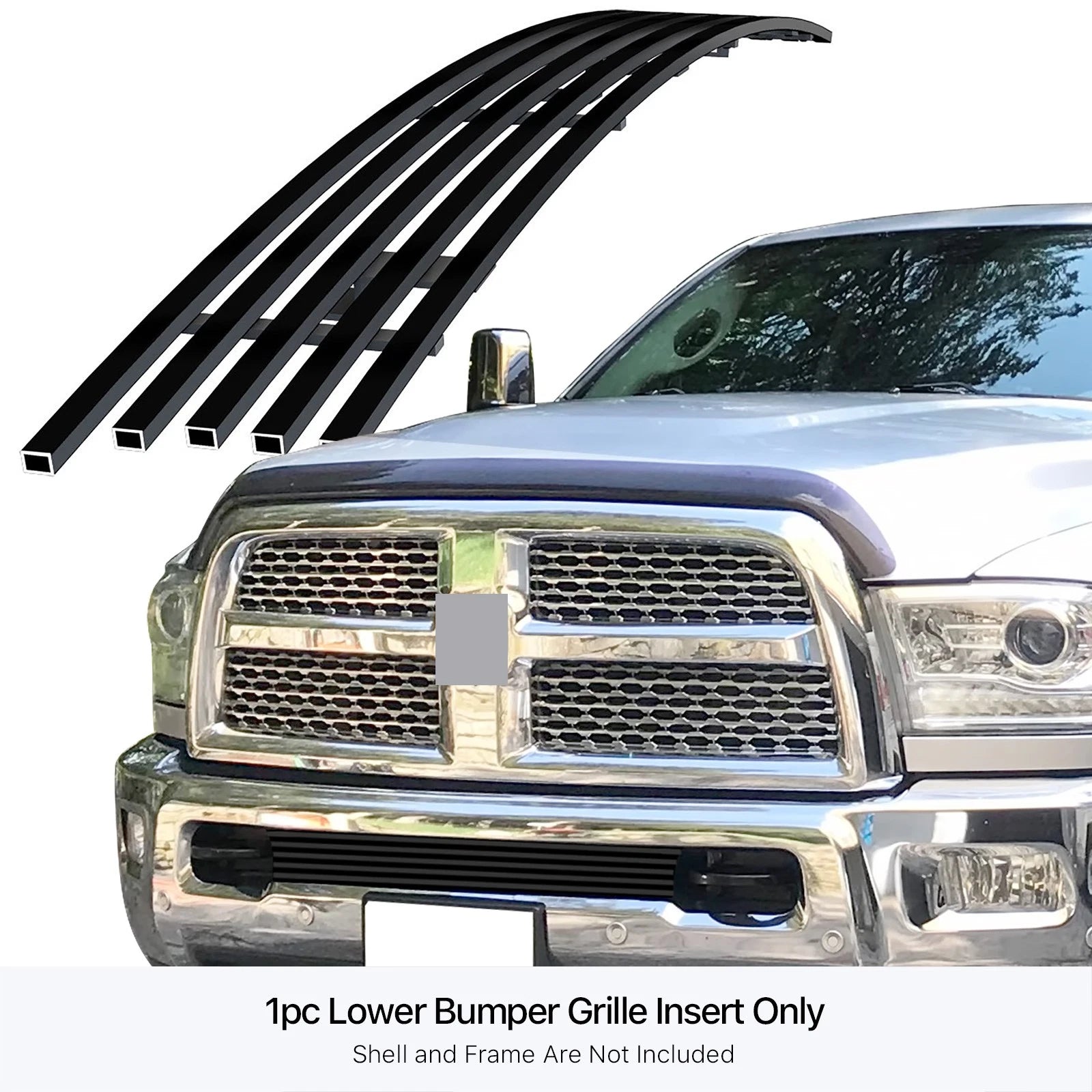 Tow Hook Grill Insert for Ram 2500/3500 (2010-2018) Black Billet