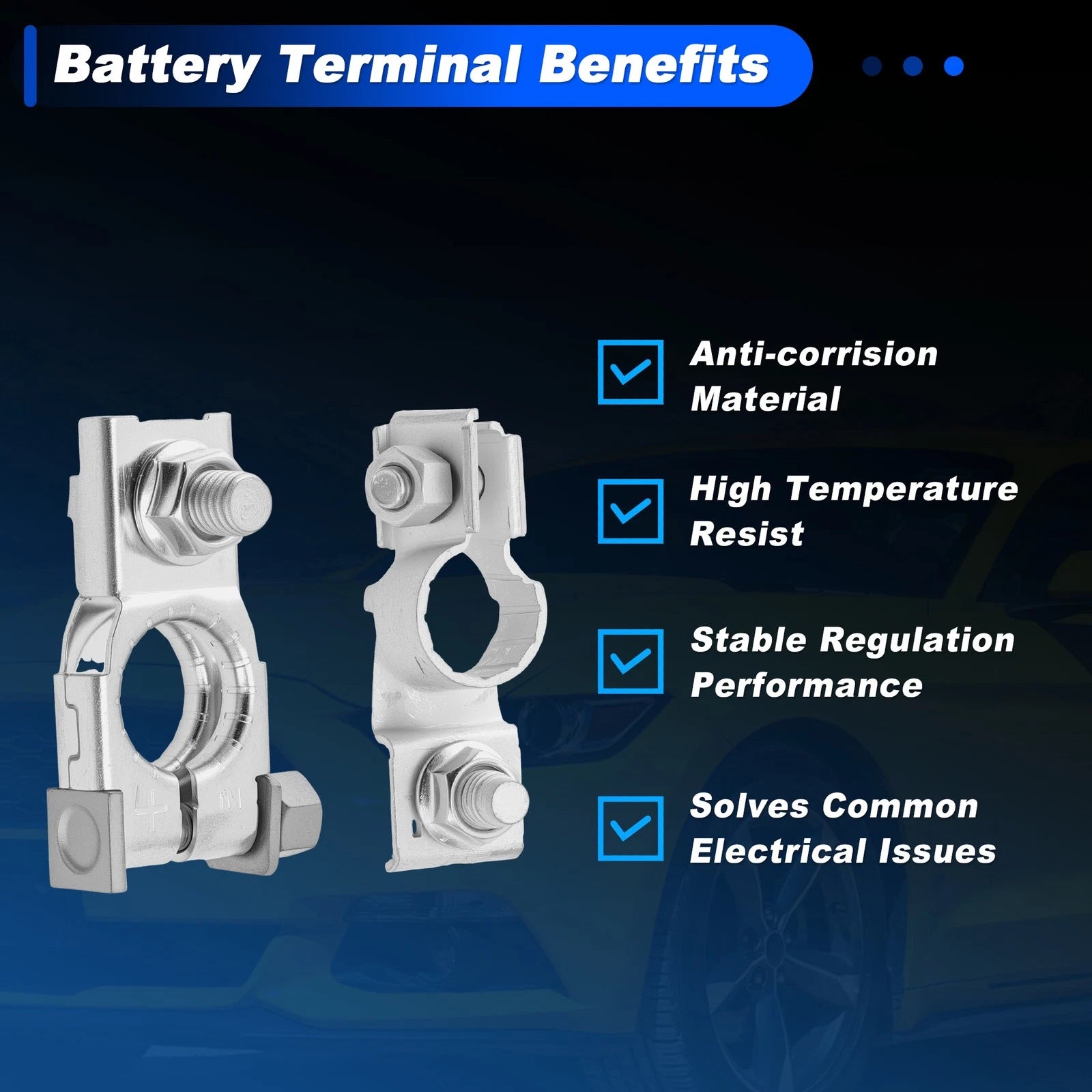 Positive Negative Battery Terminal Kit for Toyota 4Runner, Corolla, Lexus 