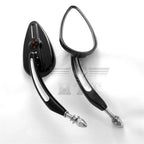 Black Raindrop Side Mirrors for Harley Street 500 750 Roadster XL883R XL1200V FL (2014–2020)