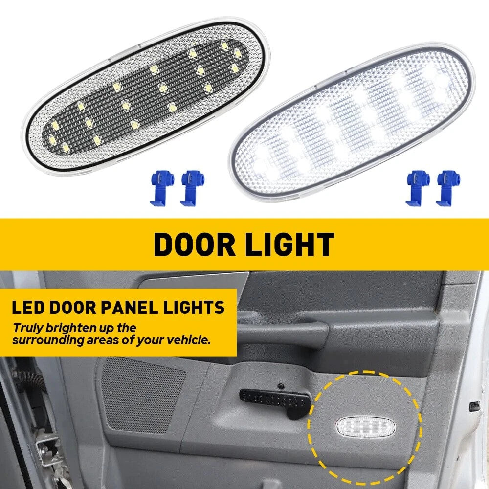 White LED Interior Door Panel Bulbs for Dodge RAM Durango (2000–2023)