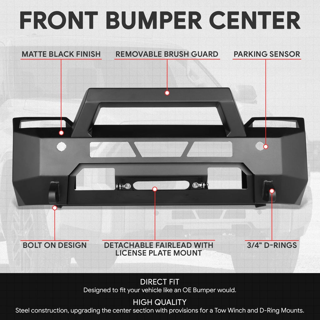 Steel Front Bumper for Toyota Tundra (2022–2024) Matte Black Factory Style