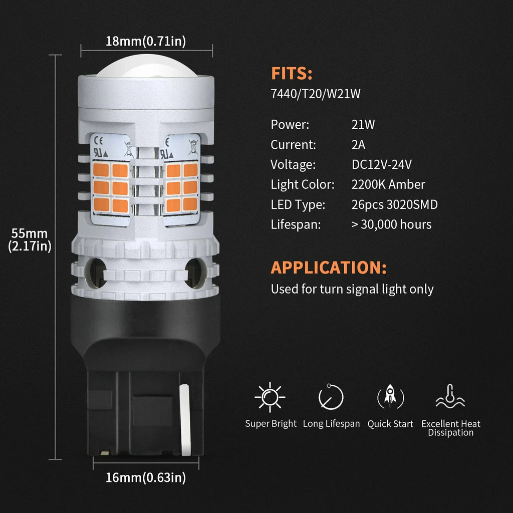 2X Yellow Amber LED Turn Signal Bulbs for [Make Model] ([YYYY–YYYY])