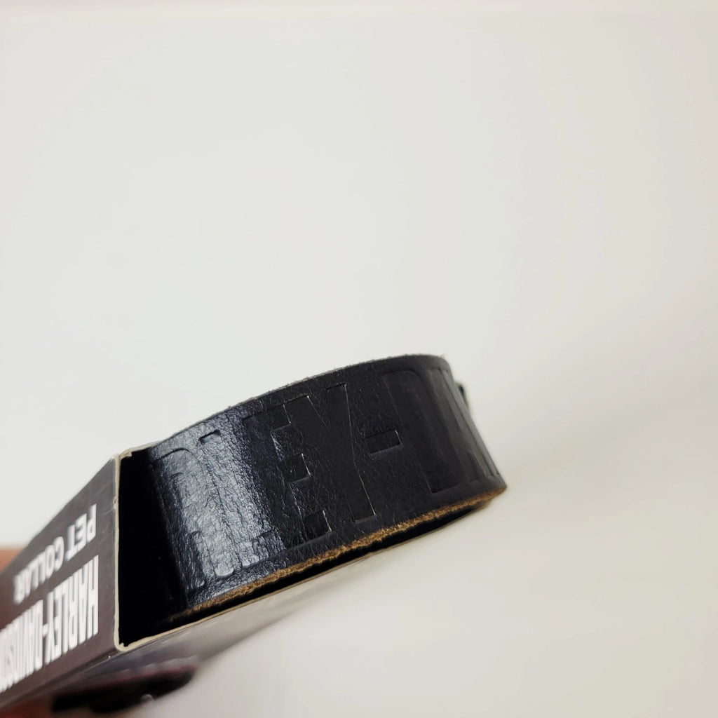 Large Black Leather Dog Collar for Harley-Davidson (MPC200-08-L)
