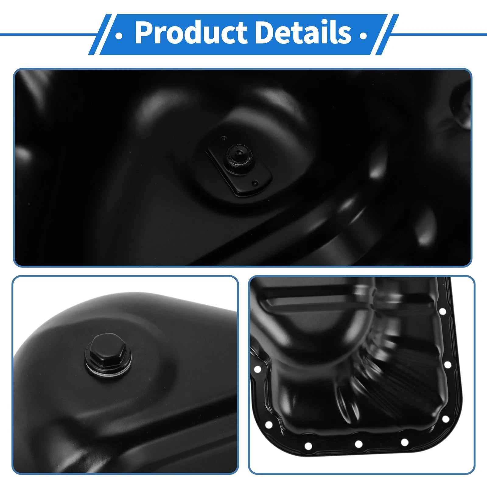 1 Pc Engine Oil Pan No.121020F010 for Toyota Tundra (2000–2006) Steel Black