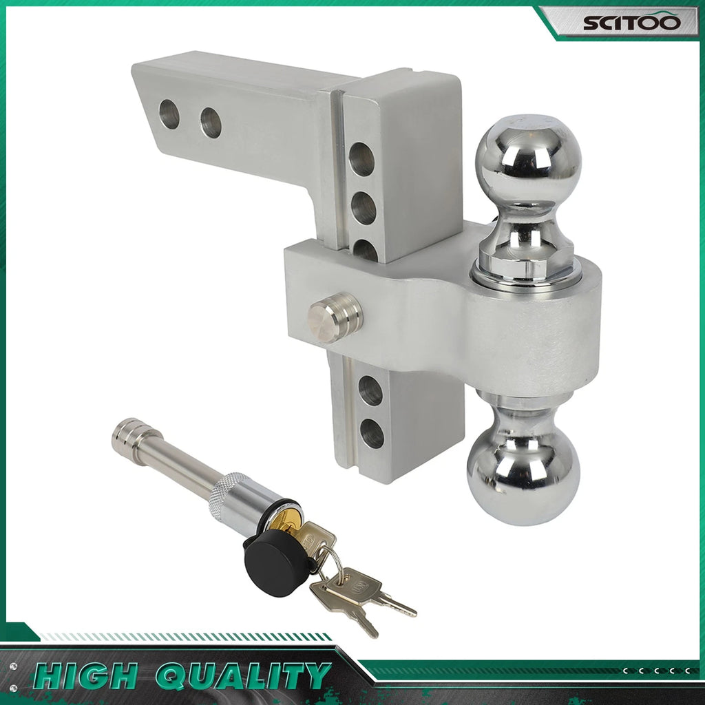 2" Receiver Adjustable Trailer Towing Hitch Dual Ball Mount (10000lbs)