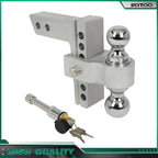2" Receiver Adjustable Trailer Towing Hitch Dual Ball Mount (10000lbs)