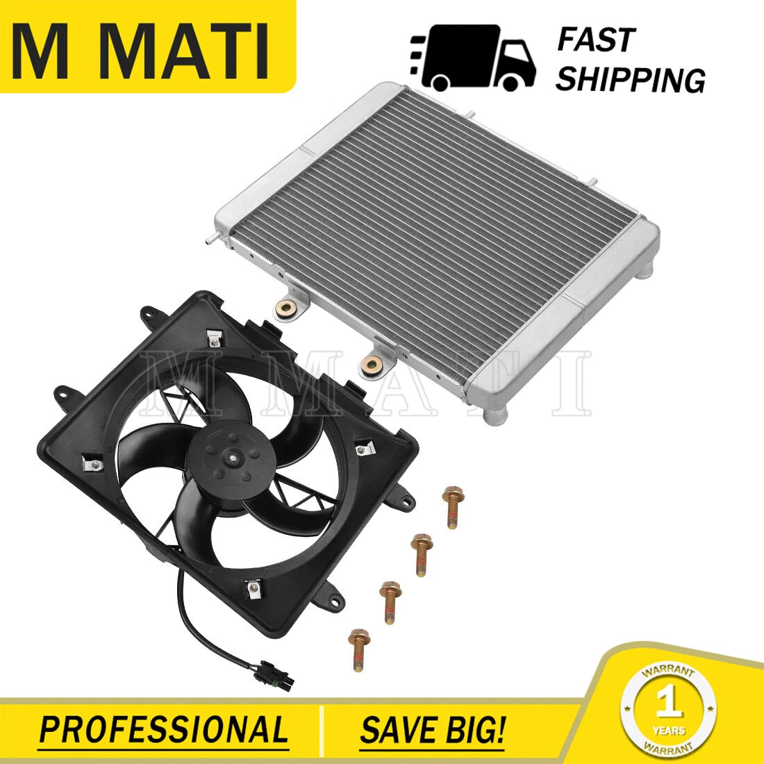 Cooling Radiator & Fan Motor Kit for Polaris RZR 570 800 / Sportsman ACE 325 570 (2011–2020)