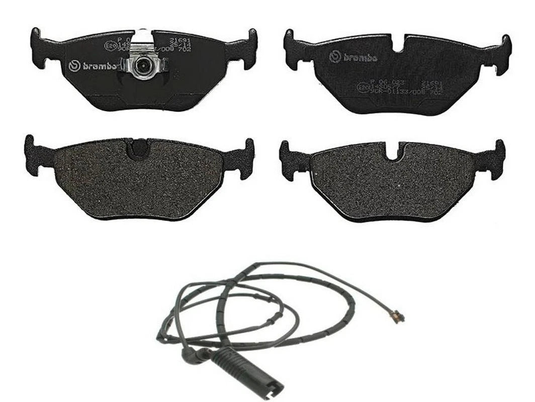 Set of 4 Brembo Rear Low-Metal Brake Pads with Sensor Kit for BMW E46 (1998–2006)