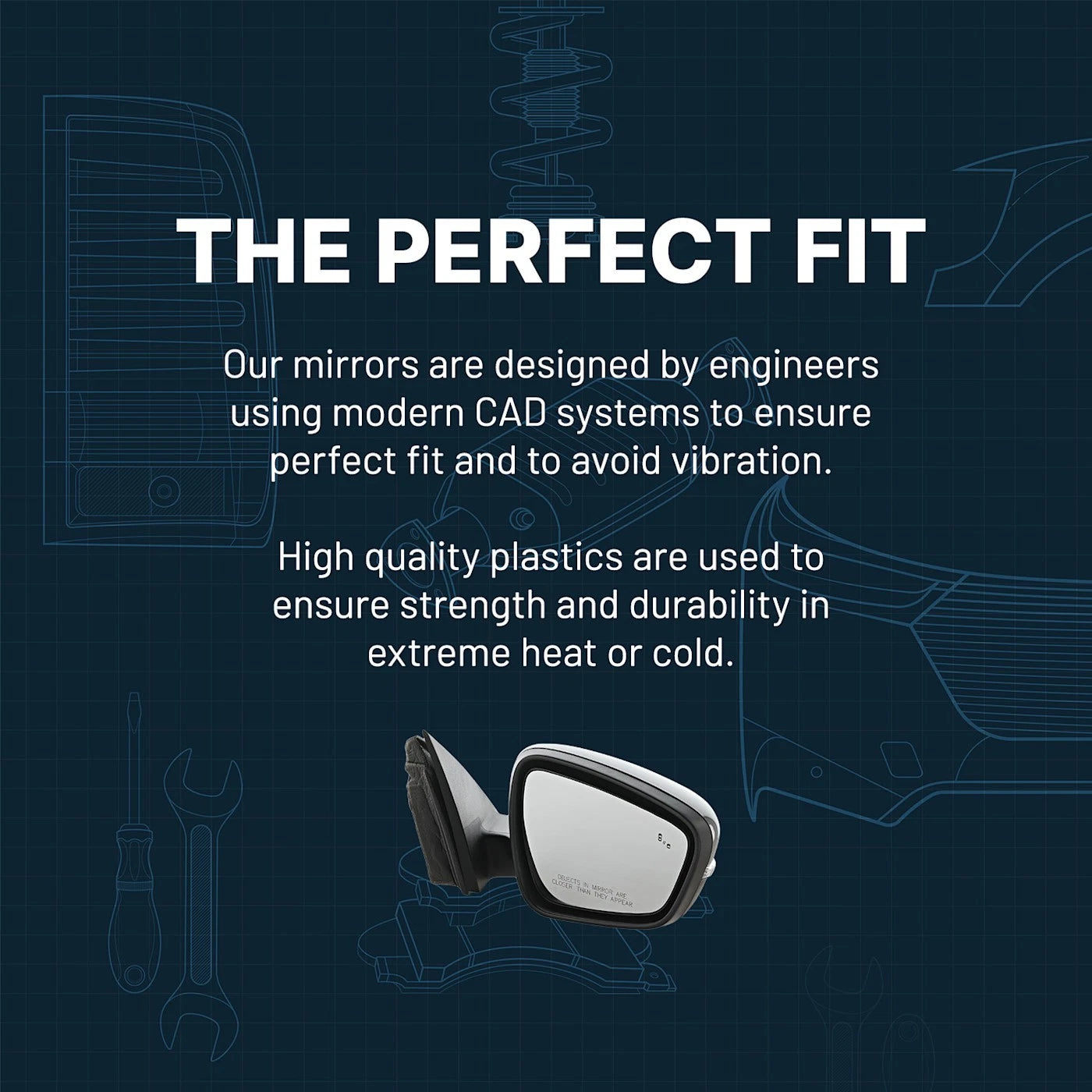 Power Mirrors for Toyota RAV4 (2015) Driver and Passenger Side Textured Black