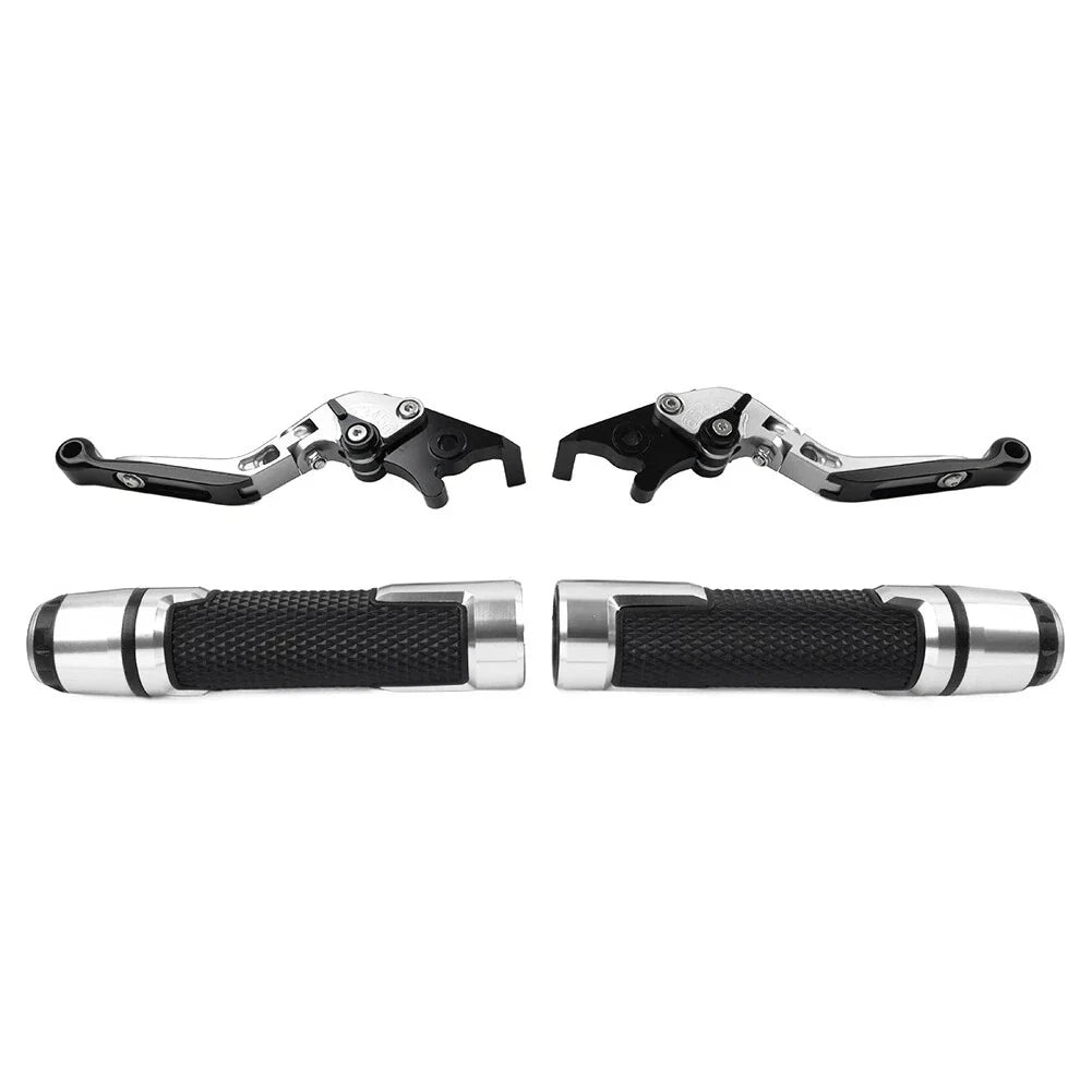 Silver Extendable Brake Clutch Levers & Handlebar Grips for BMW R1200GS (2004-2012)