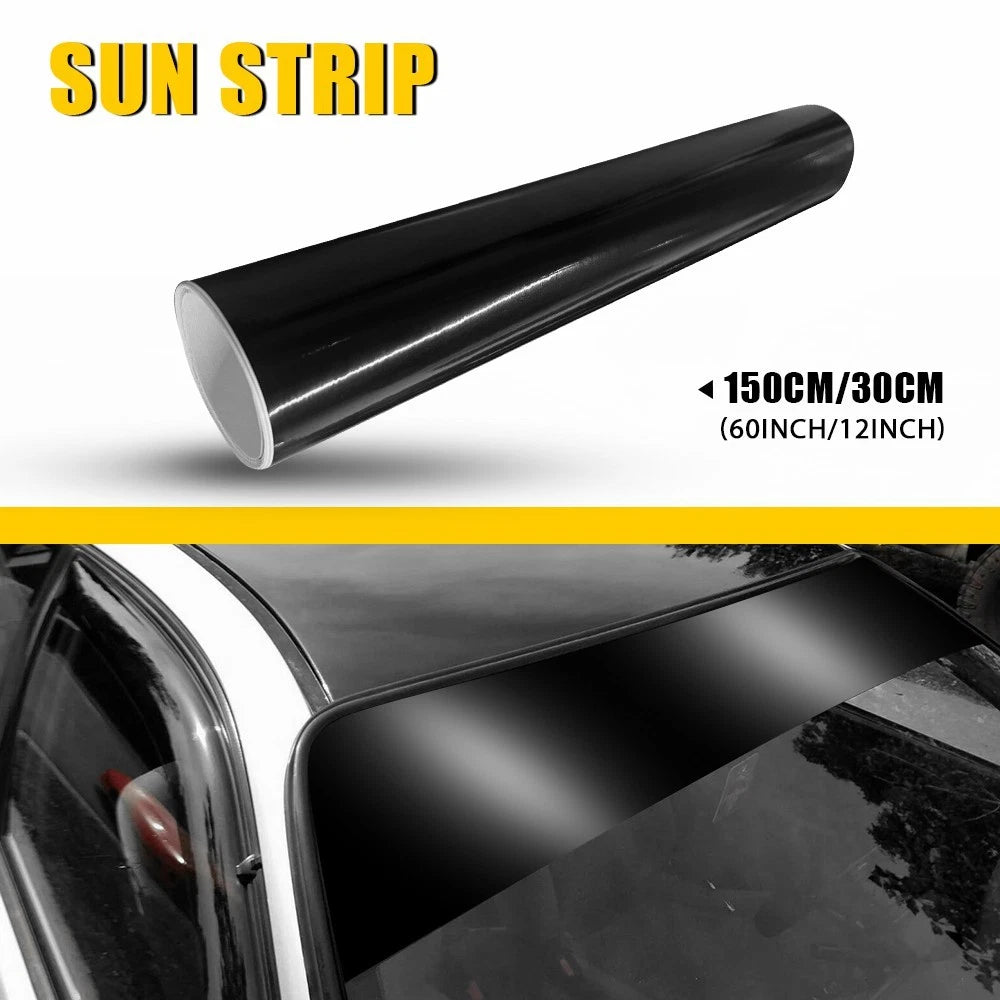 Black Window Visor Sun Strip for Universal Cars (60"x12")