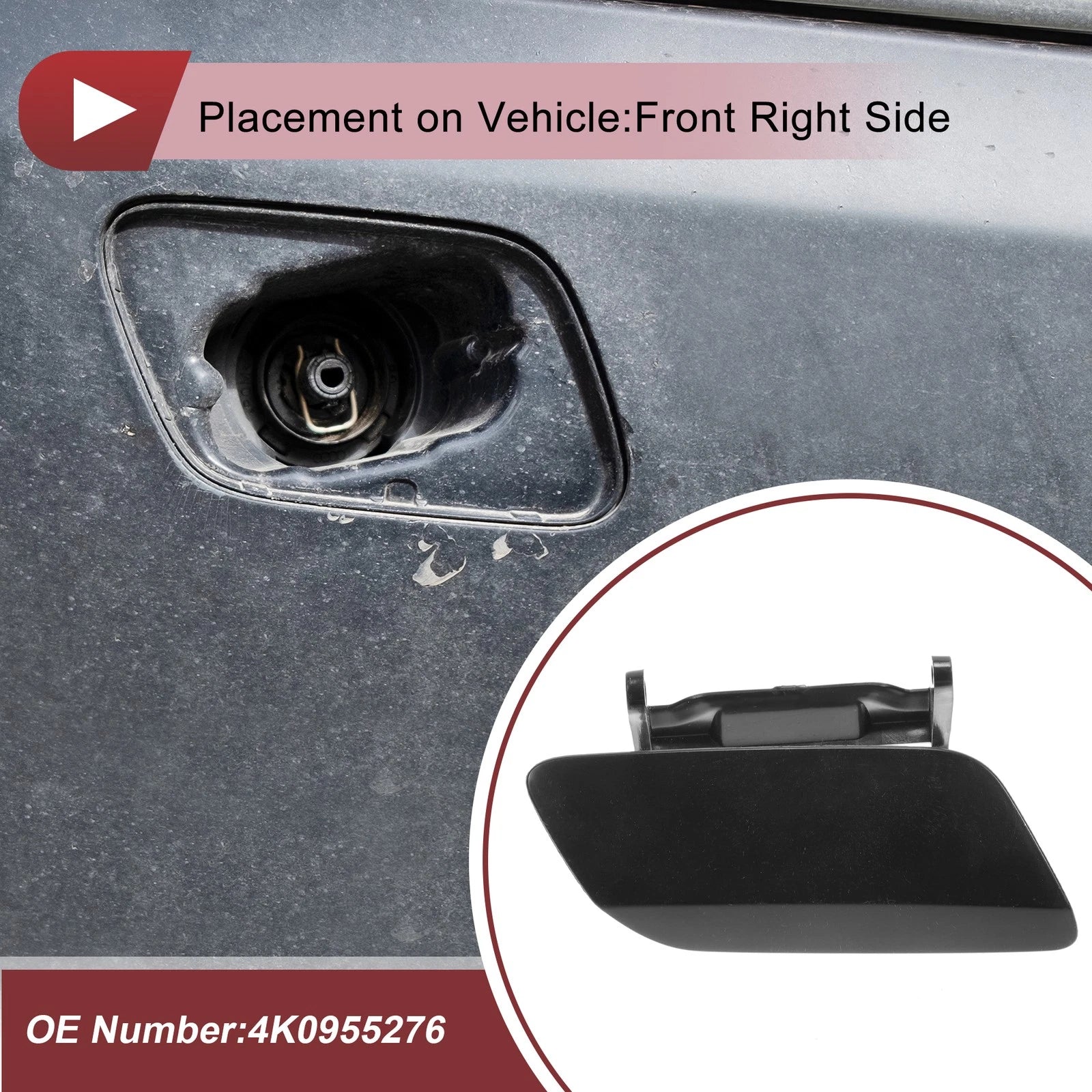 Front Right Washer Nozzle Cover Cap No. 4K0955276 for Audi A6 (2019–2024)