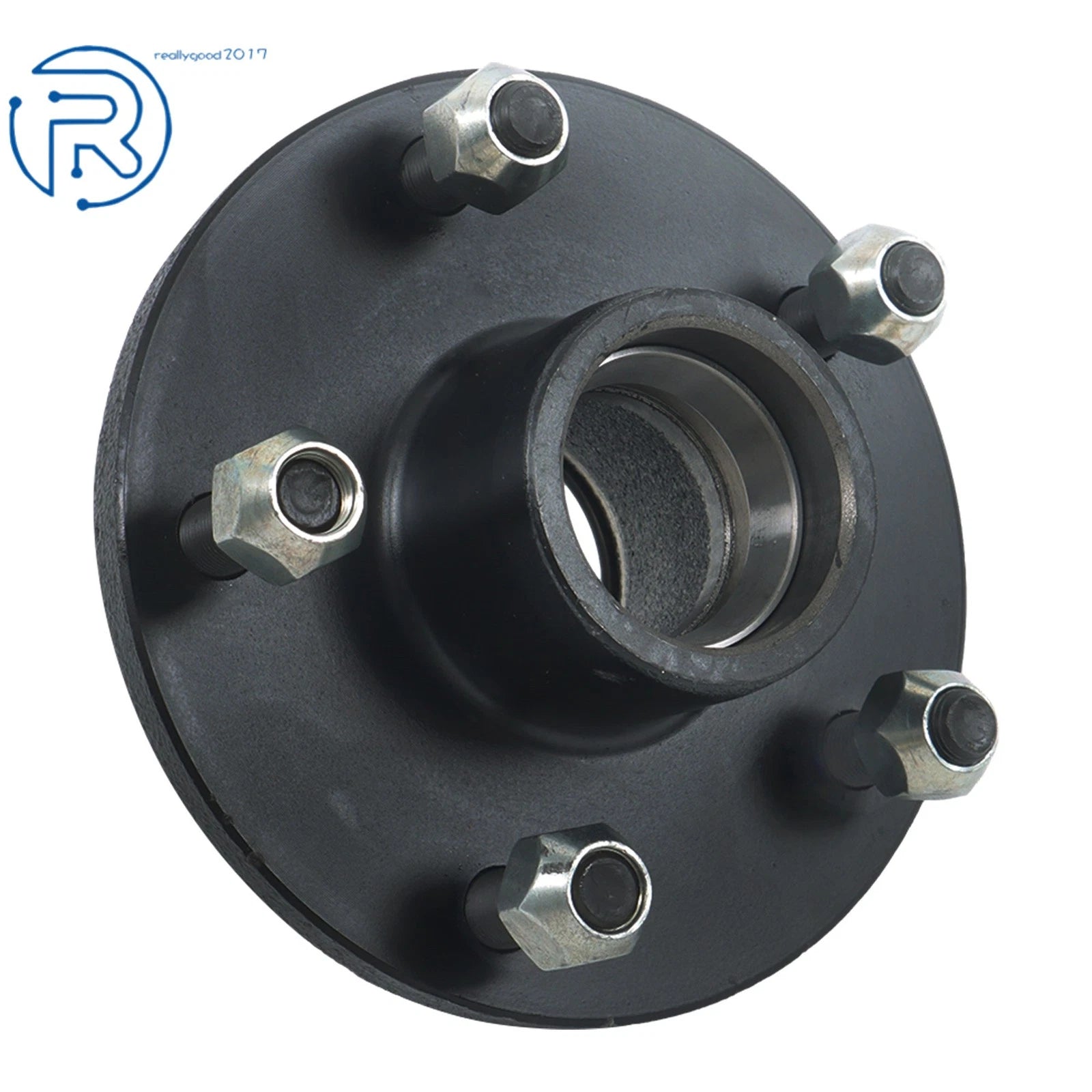 Set of 2 Trailer Hub Kits for 3500 lbs Axle (5 on 5" Bolt, Round Spindle)