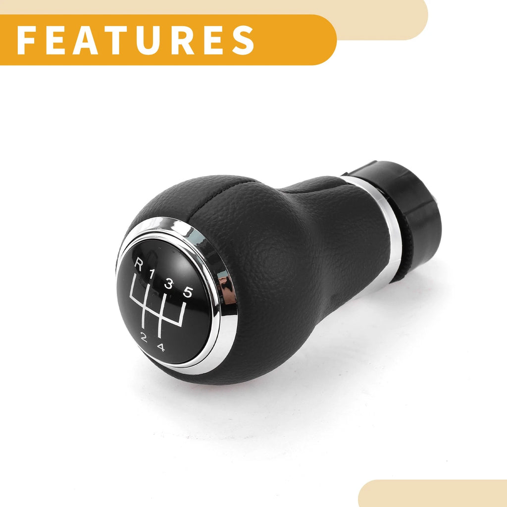 5 Speed Manual Gear Shift Knob for Audi A3 8P (2003–2013) Plastic Faux Leather