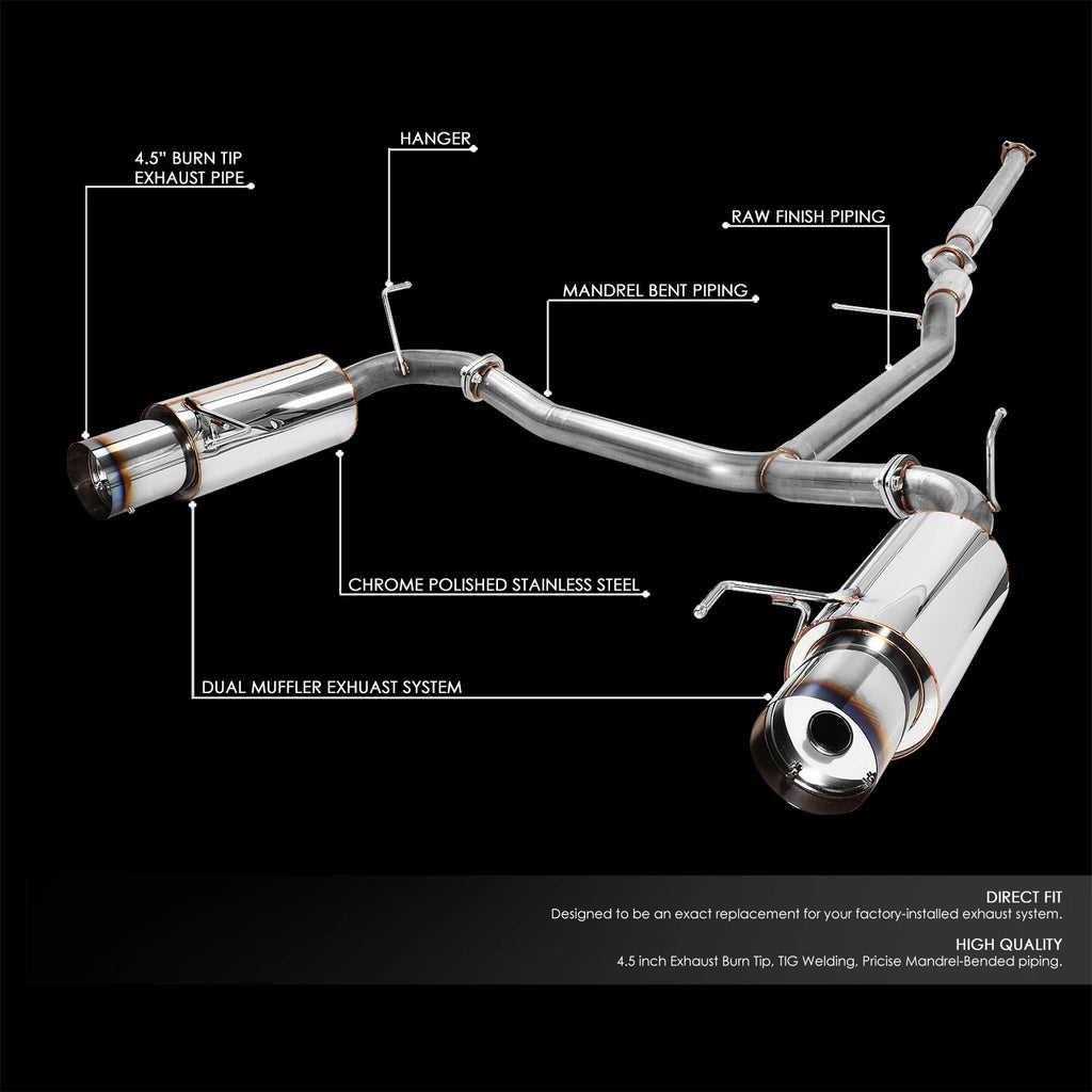 Dual Burnt Tip Stainless Steel Catback Exhaust for Honda Accord V6 (1998–2002)