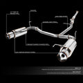 Dual Burnt Tip Stainless Steel Catback Exhaust for Honda Accord V6 (1998–2002)