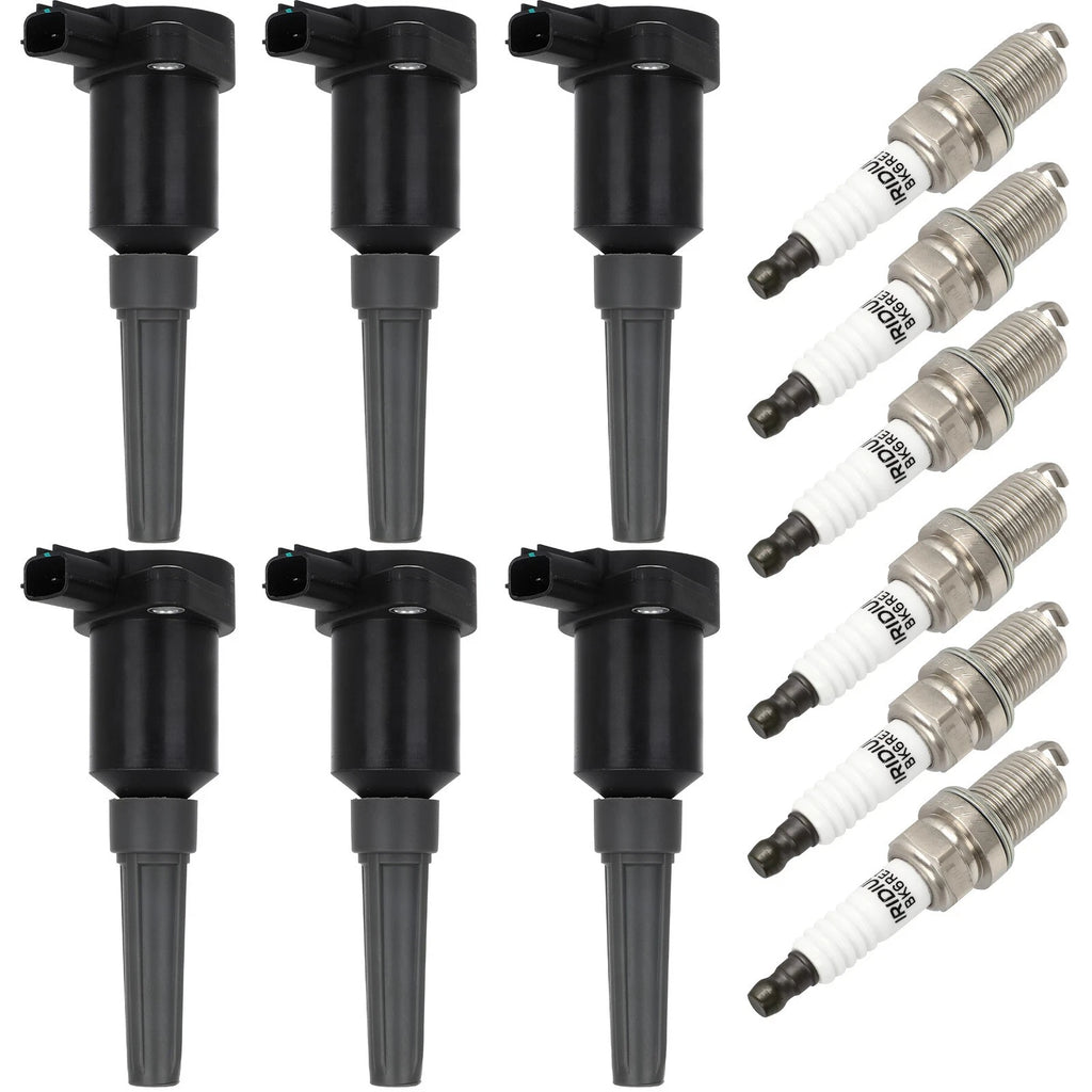 Set of 6 Ignition Coils & Spark Plugs for Jaguar Vanden Plas XJ6 XJR (1995–1997)