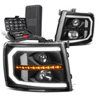 LED DRL Bar Sequential Projector Headlights for Silverado (2007–2014)