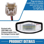 White LED License Plate Light Assembly for Acura (2016-2020)
