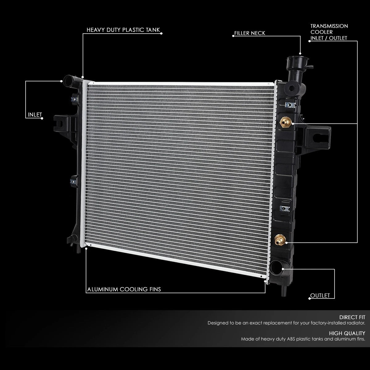 Aluminum Radiator for Jeep Grand Cherokee 4.7 (2001–2004) DPI 2336