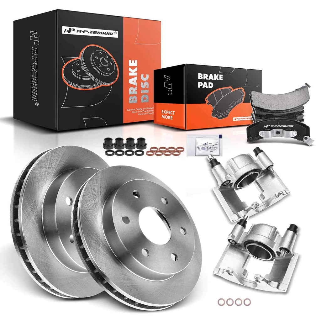 Set of 8 Front Disc Brake Rotors, Pads & Calipers for Chevy Tahoe GMC Cadillac