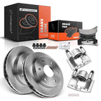 Set of 8 Front Disc Brake Rotors, Pads & Calipers for Chevy Tahoe GMC Cadillac