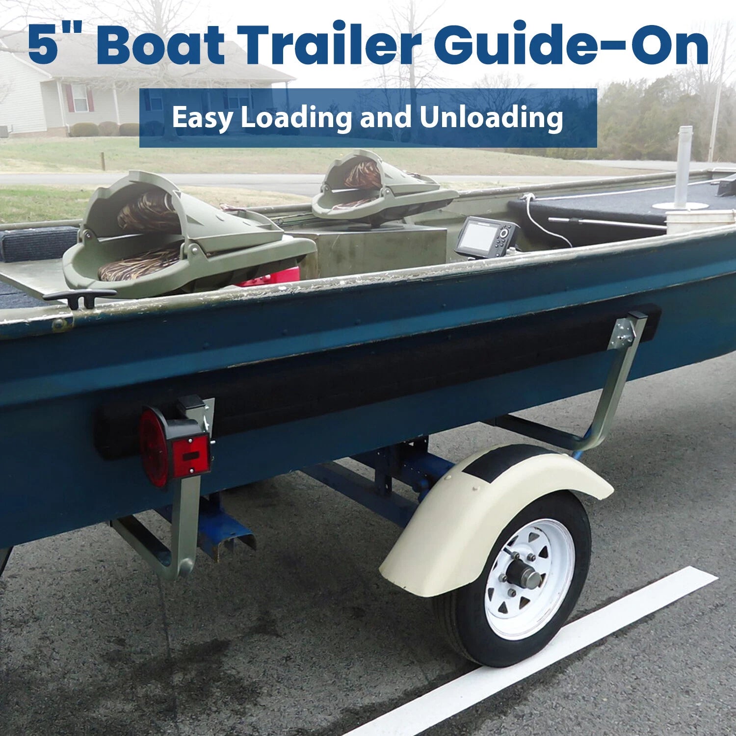 Boat Trailer Bunk Board Guide-On 61" with Brackets Kit for