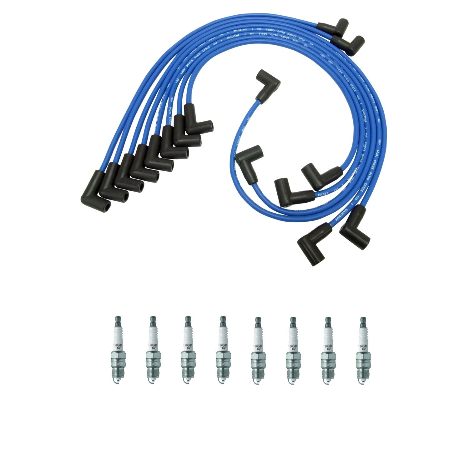 NGK Wire Set & 8 V-Power Spark Plugs for Camaro K25 Sprint Venture V8