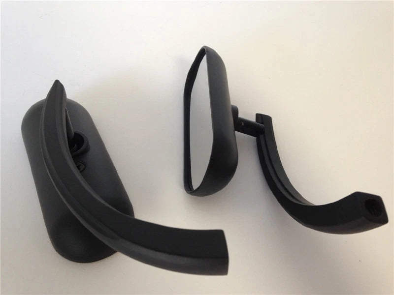 Black Custom Mini Oval Mirrors for Universal Motorcycles (8mm, 10mm)