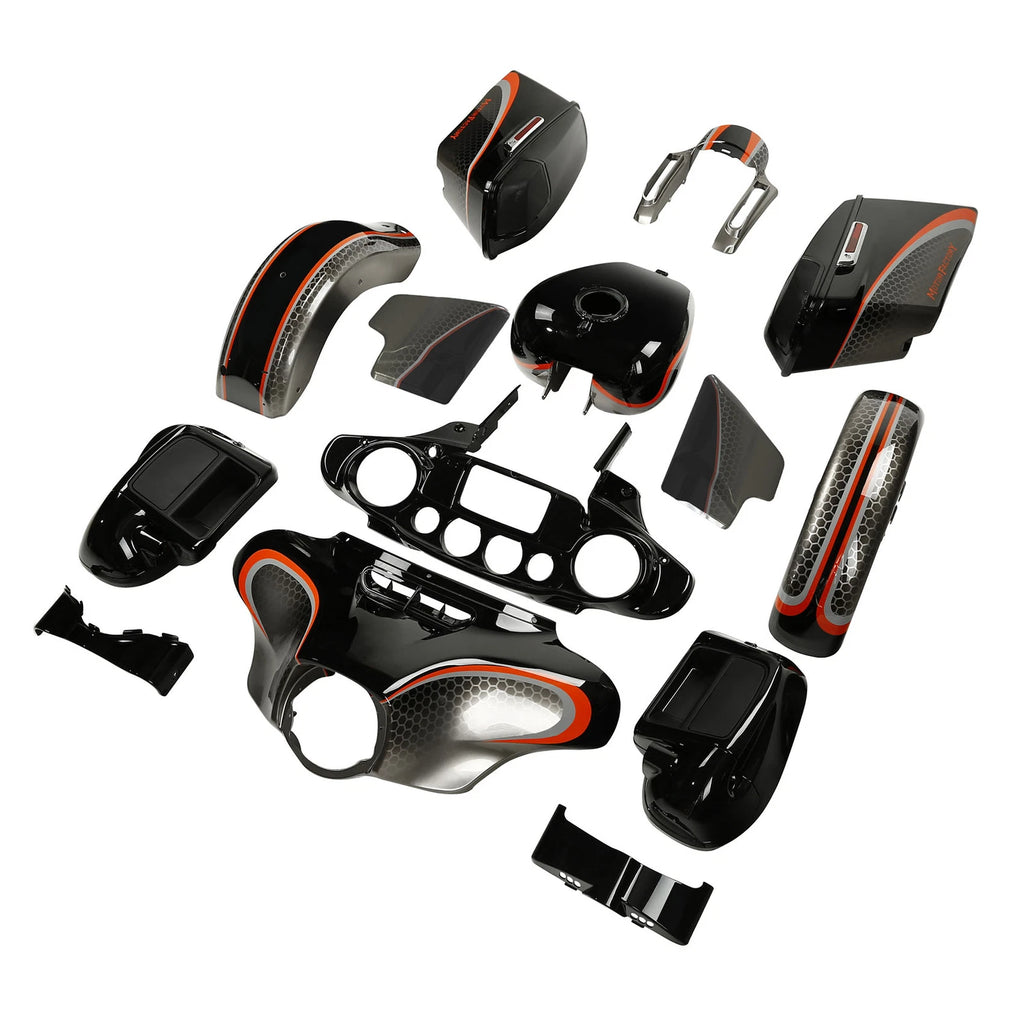 Fairings for Harley Street Glide (2014–2023) Black Honeycomb Fade