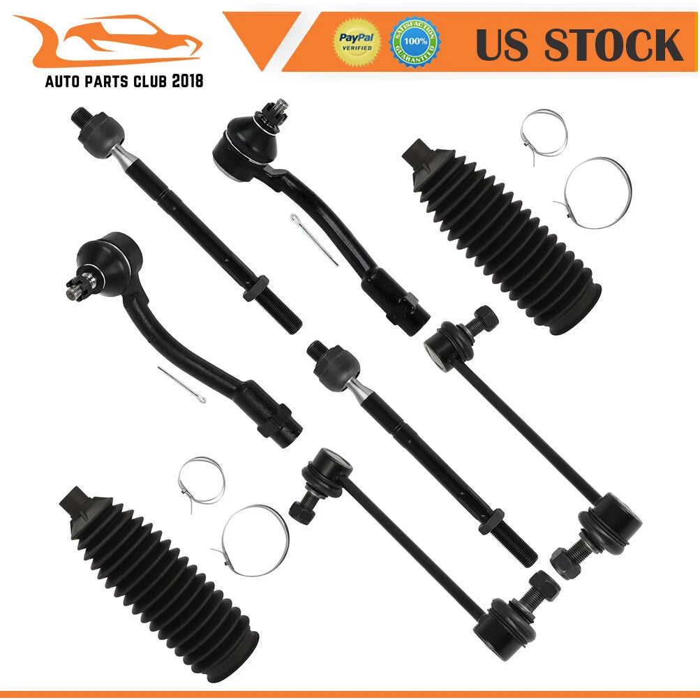 Set of 8 Front Steering Tie Rod Ends for Kia Soul (2010–2013)