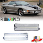 2X Clear White LED Front Bumper Side Marker Light for Pontiac Firebird (1998–2002)