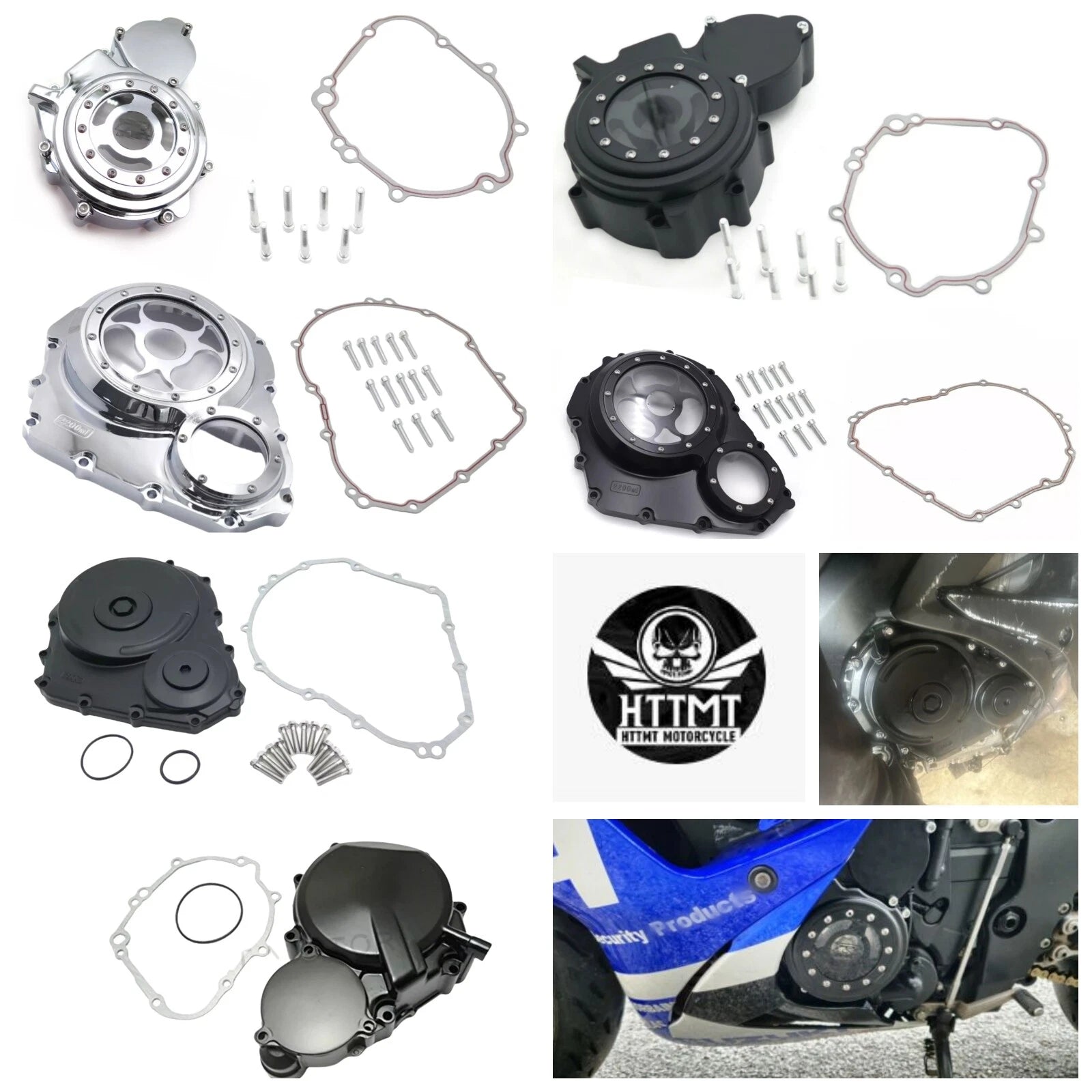 Set of 2 Engine Crankcase Stator Covers for Suzuki GSX-R 600/750 (2006–2023)