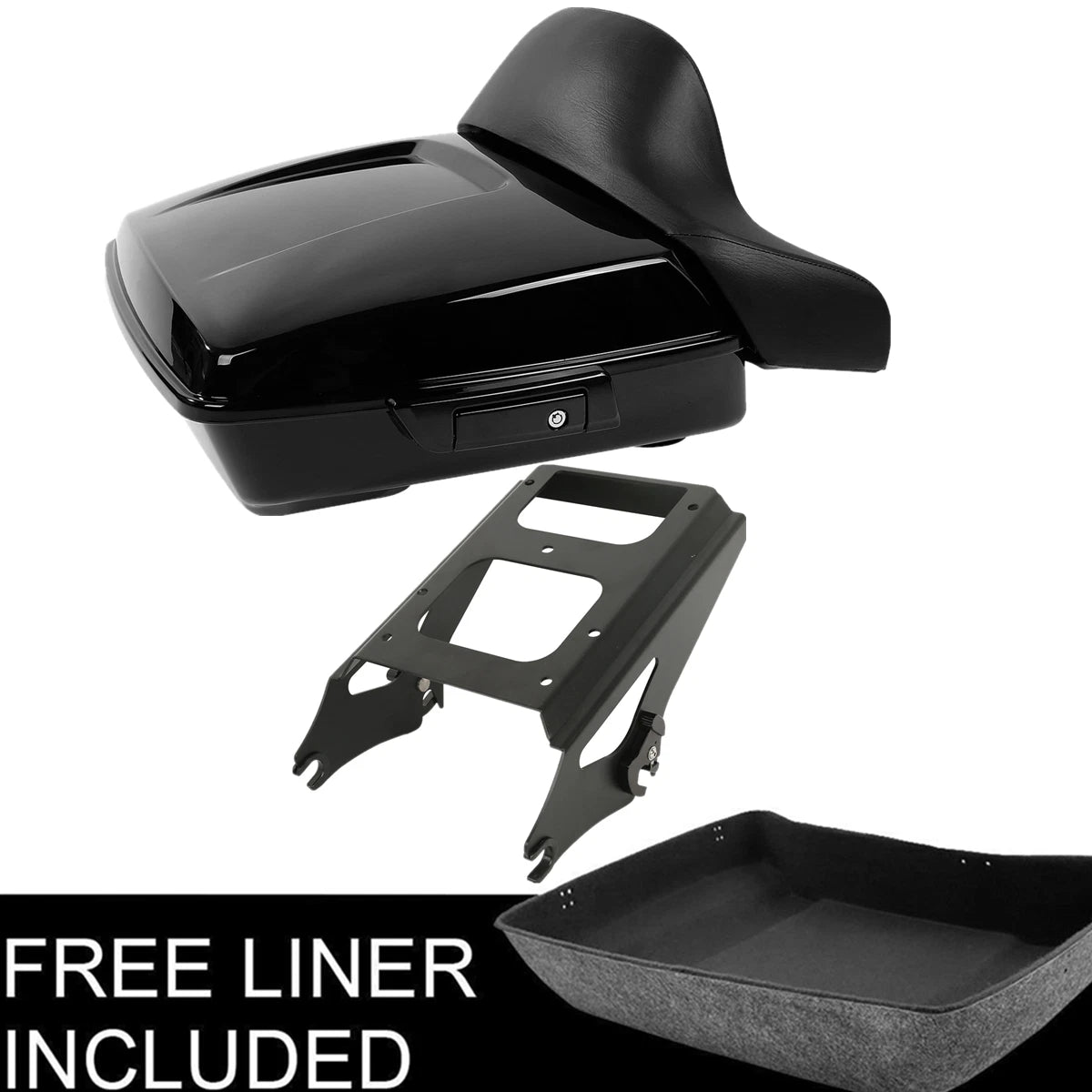 Trunk Backrest Pad Mount Rack for Harley Touring Glide (2009–2013)