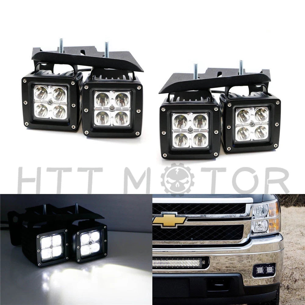 CREE LED Pod Foglight Bracket Wire for Chevrolet Silverado 2500 3500 (2007–2014)
