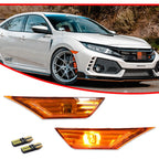 Side Marker Lights for Honda Civic (2016–2021) with Amber LED Bulbs