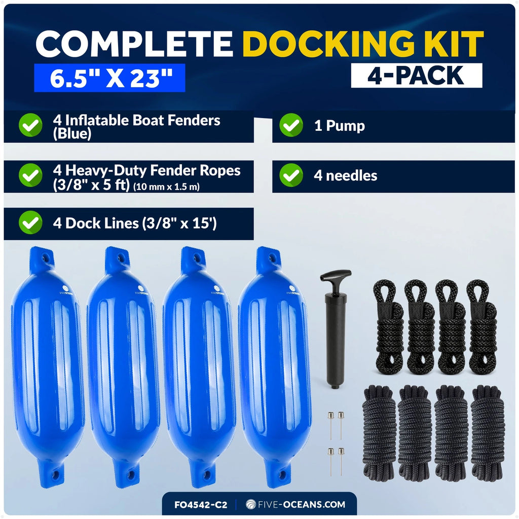 Set of 4 Boat Fenders for (6.5" x 23")